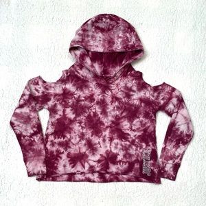 Justice Tie-dye Cold-shoulder Hoodie